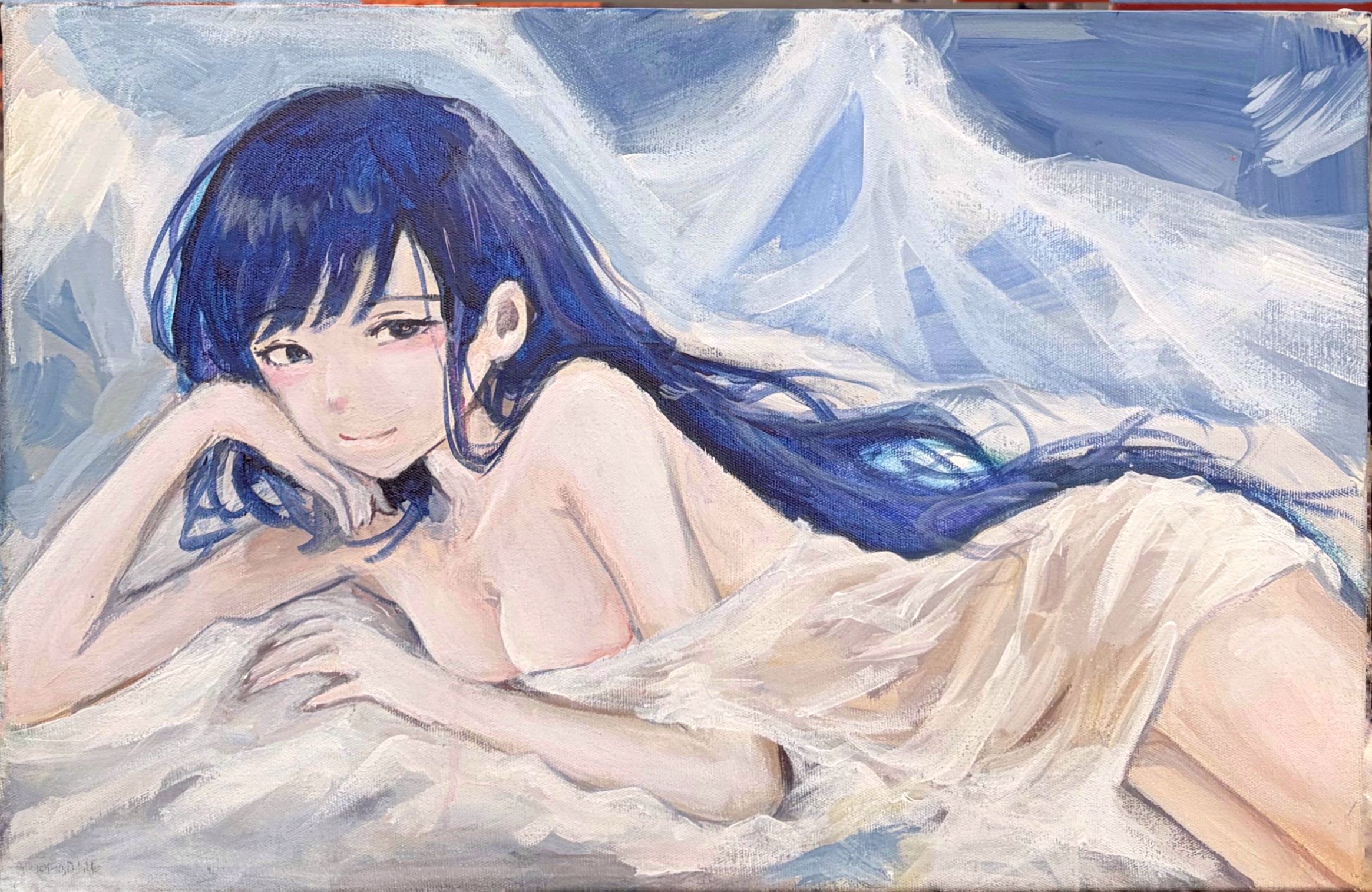 Young Girl Smiling in Fabric